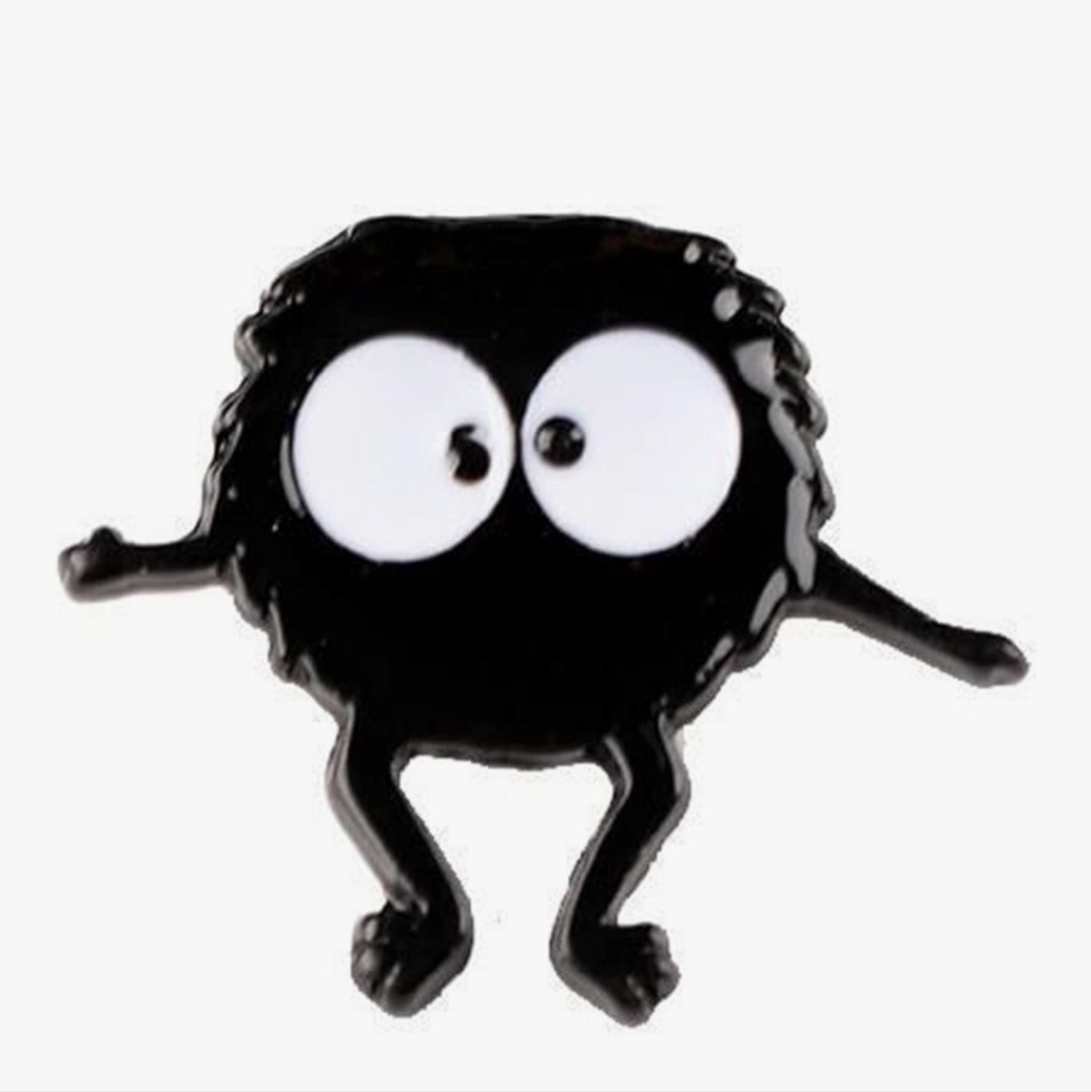 Black Cartoon Character Enamel Pin